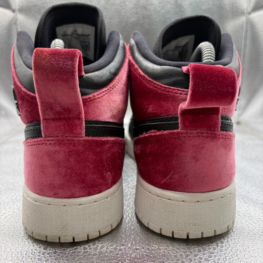 Size 6.5Y Nike Air Jordan 1 Mid XLD‎ GS Black Noble Red Kids Shoes CK5678-006